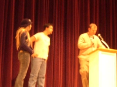 Mike quizzes audience members