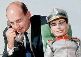 Gerry Anderson With Troy Tempest From '' Stingray'' in 1966